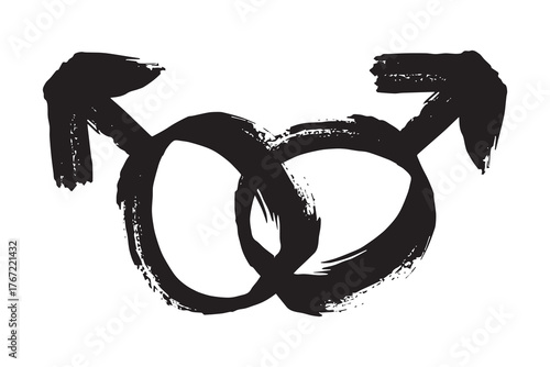 Hand drawn homosexual identity sign Symbol used to represent sex and gender