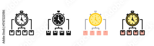 Time Allocation Icon Pack In Multiple Styles