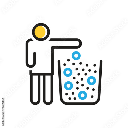 Multi color icon for throw