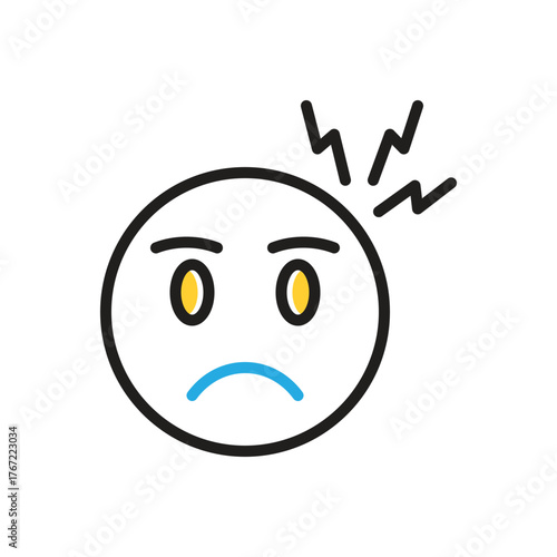 Multi color icon for worry