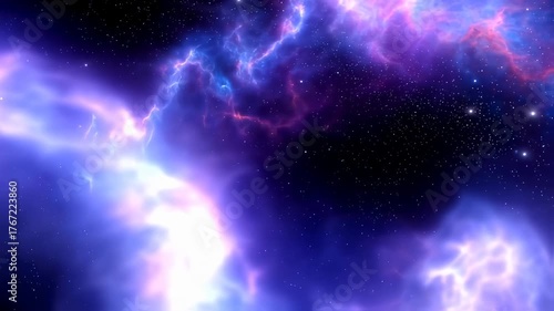 Cosmic Nebula: A Journey Through Vibrant Purple and Blue Galactic Clouds
