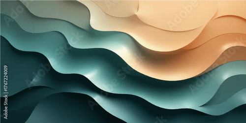 Abstract blue wave vector background design with smooth flowing lines for web banner template