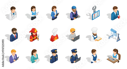 business people icon set
