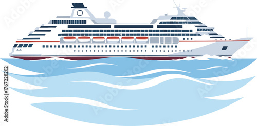 Luxury Ocean Liner – Flat Vector Art of a Cruise Ship