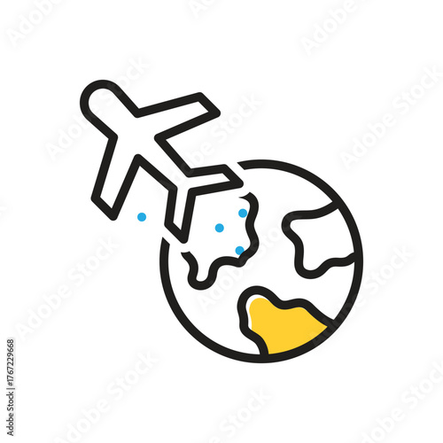 Multi color icon for abroad