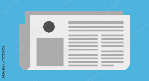 Simple Vector Illustration of a Newspaper with Headlines and Text.