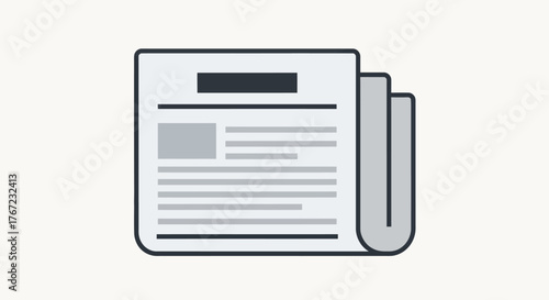 Stack of Gray and White Newspaper with Dark Gray Accents.