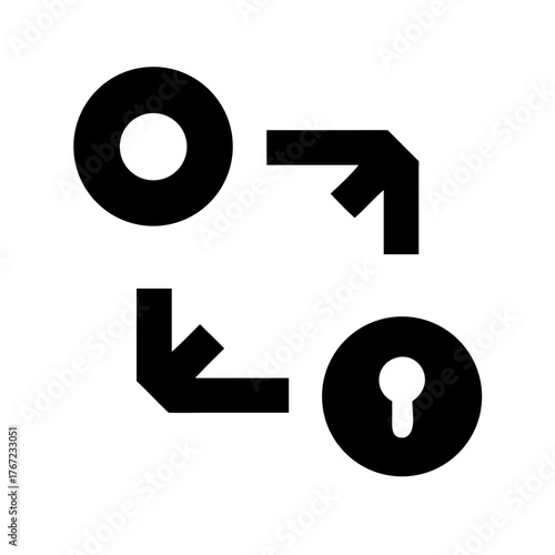 Key Exchange System, Cryptography, Data Security, Encryption Protocol, Digital Privacy, Network Protection, Cybersecurity Technology Icon Set