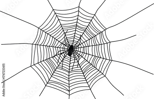 Spiderweb varieties set. Black mesh patterns with halloween party ornament.