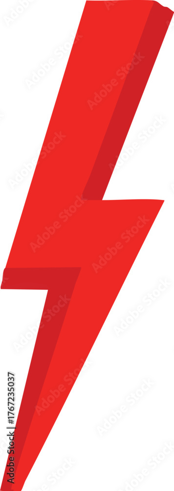 Obraz premium Vector art of red lightning bolt represents electricity danger