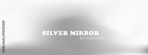 Elegant silver mirror background. Minimalist chrome gradient with delicate foil texture. Vector illustration.
