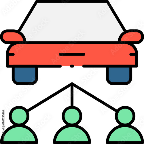 City Transport Rental Icon Set – Urban Mobility and Vehicle Sharing Flat Vector Illustration
