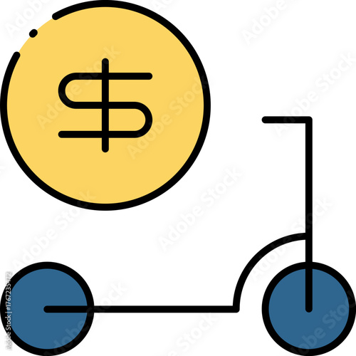 City Transport Rental Icon Set – Urban Mobility and Vehicle Sharing Flat Vector Illustration