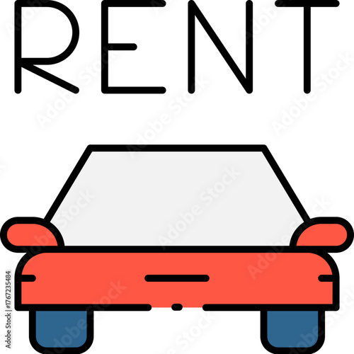 City Transport Rental Icon Set – Urban Mobility and Vehicle Sharing Flat Vector Illustration