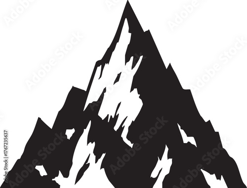 Vector art of mountain peak silhouette for outdoor adventure logo