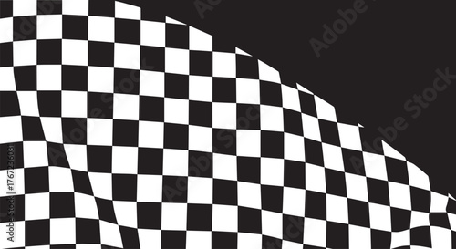 Race flag background. Checkered flag. Black and white checker. Finishing flag. Automotive graphics. Race motorsport concept.