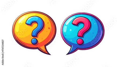 Twin variations of communication speech bubbles isolated on transparent background