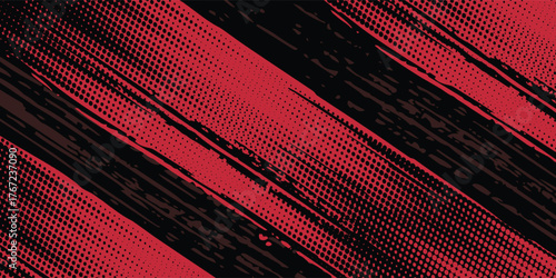 Car sticker red black brush wrap abstract pattern sporty line banner black red grunge color combination racing brush pattern.