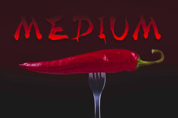 Papier peint photo Piments forts Piments épicés sur fourchette mexicaine  © Verrone