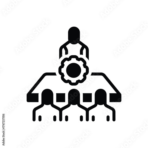 Black solid icon for management consulting