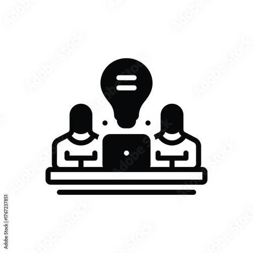 Black solid icon for professional advice