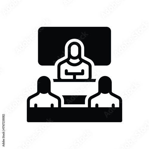Black solid icon for business consulting