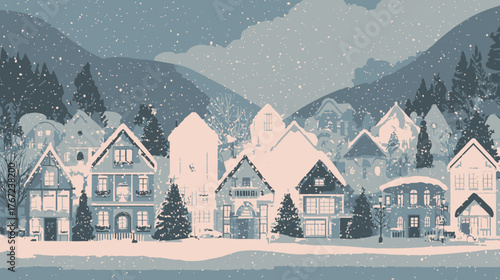 winter landscape with church