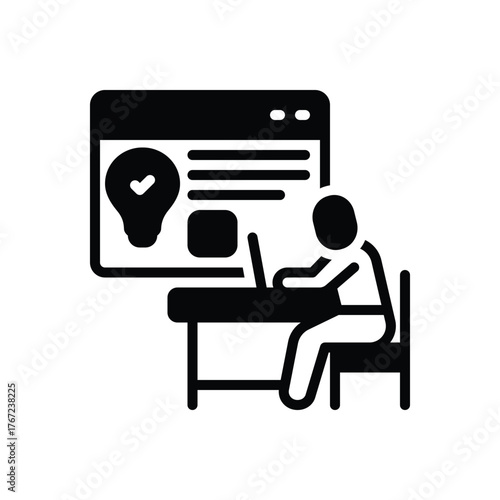 Black solid icon for consultation services