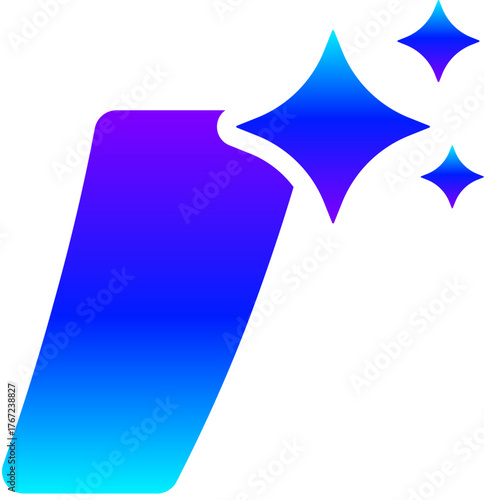 Generative AI Sparkle Comma Icon with Magic Glow for Punctuation