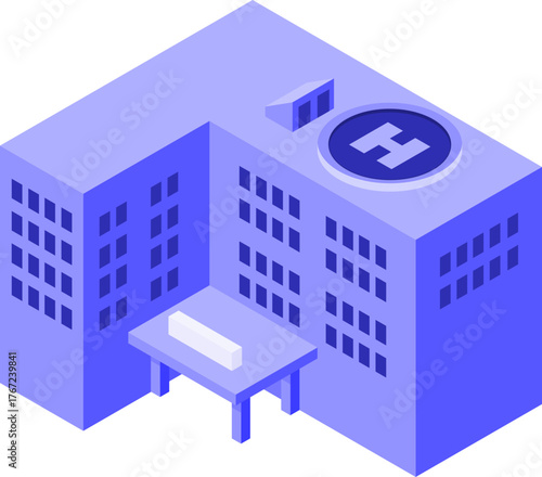 Cityscape Isometric Icon Set – Modern Urban Buildings and Architecture Vector Illustration
