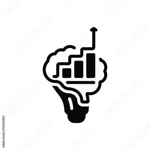 Black solid icon for growth mindset