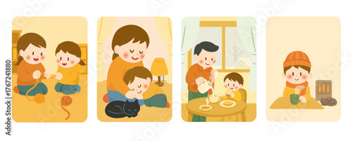 家族で過ごすあたたかな冬の時間、Warm Family Moments in Winter