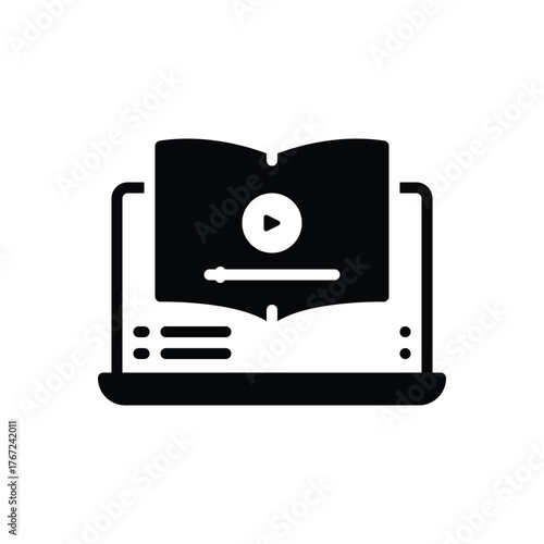 Black solid icon for interactive learning
