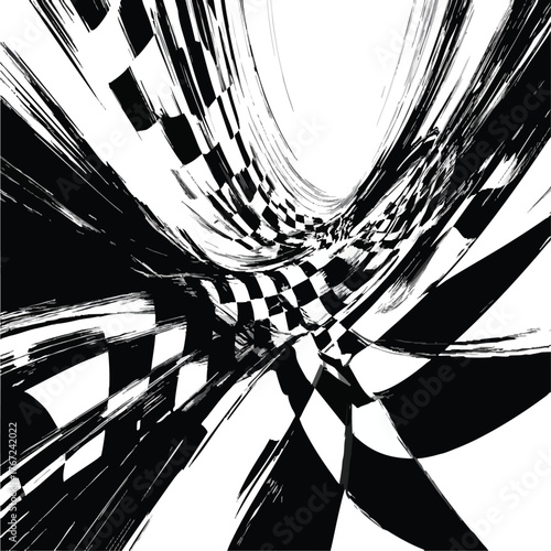 Vector art of abstract checkered flag for racing concept