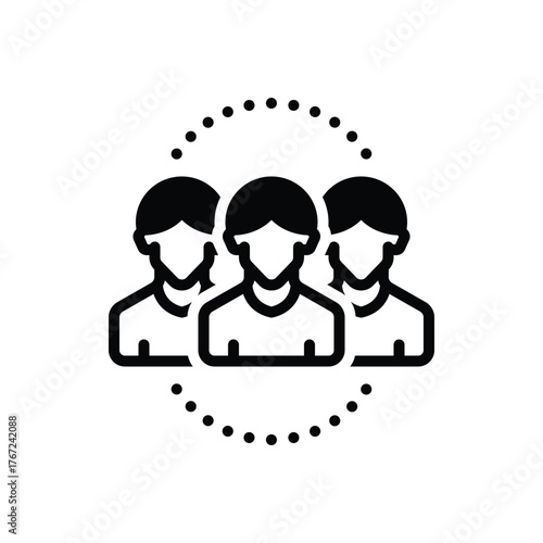 Black solid icon for peer collaboration