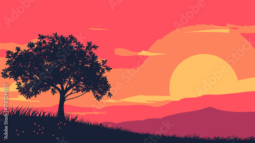 sunset in the mountains