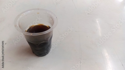 a cup of black  coffee with negative space 