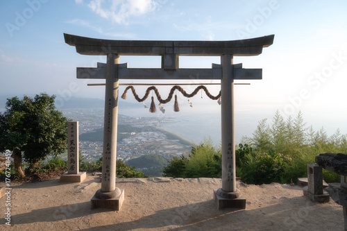 Takaya Shrine, Mountain shrine overlooking Kanonji city & the Seto Inland Sea, Kagawa, Japan