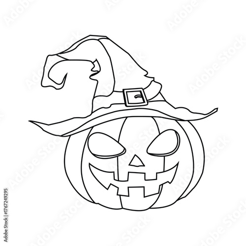How to draw Halloween pumpkin simply