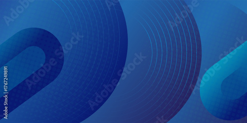 Paper layer circle blue abstract background. Curves and lines use for banner, cover, poster, wallpaper, design with space for text.