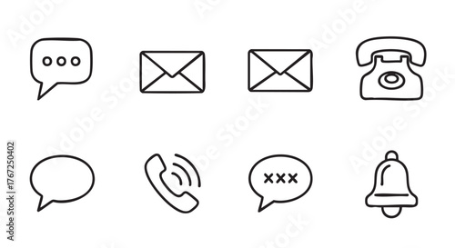 Contact options icons for communication via text messages email and phone