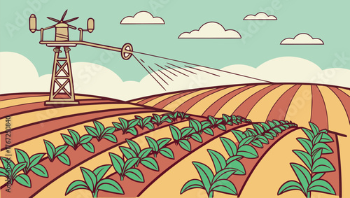 Irrigation System Saving Crops Agriculture Technology