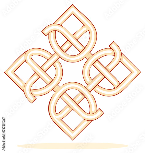 Interlaced Celtic knotwork cross ornament vector graphic symbol