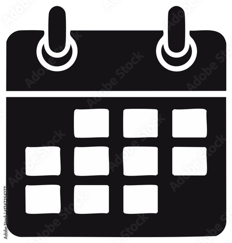 Minimalist Black Calendar Icon for Date Planning and Schedule Management