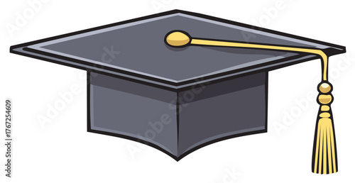 Graduation Cap Vector Illustration Symbolizing Academic Achievement and Celebration
