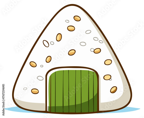 Onigiri Rice Ball with Nori Seaweed and Sesame Seeds Traditional Japanese Food