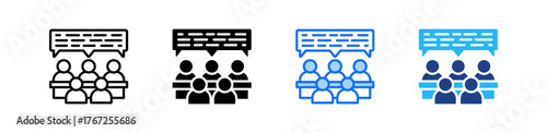 Panel Discussion Icon Set Multiple Style Collection