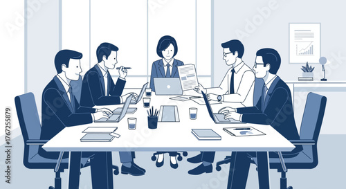 Corporate Team Discussing Marketing Strategy and Growth