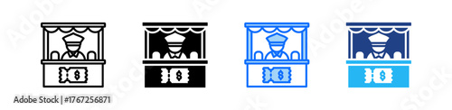 Ticketing Booth Icon Set Multiple Style Collection