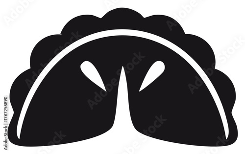 Stylized Vector Fortune Cookie Icon Snack Treat Asian Food Symbol Isolated